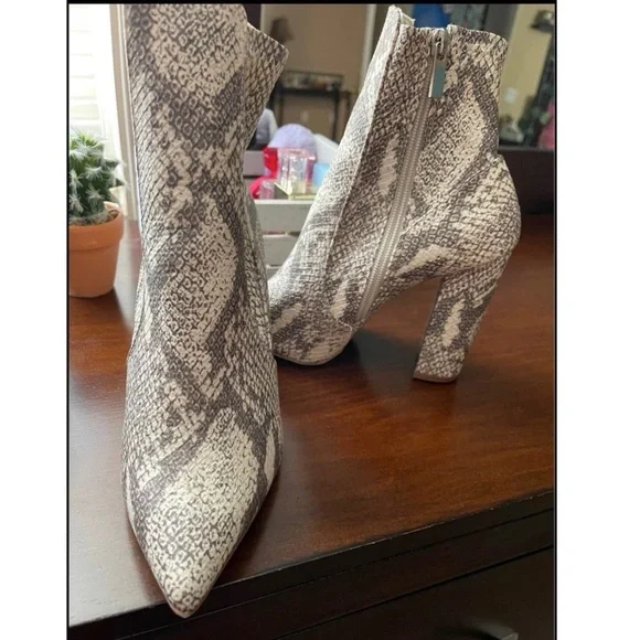 Snakeskin Booties - Picture 1 of 2